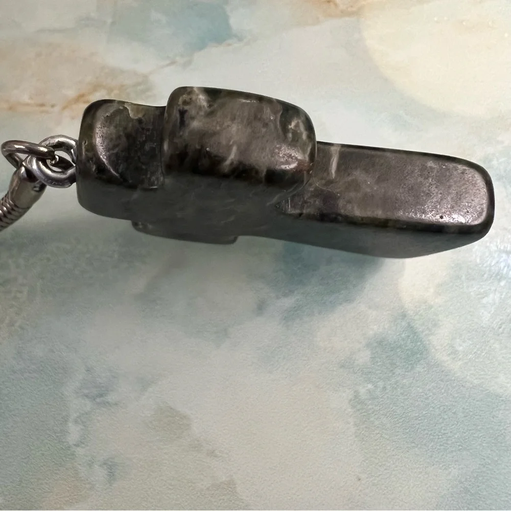 GERARD Hand Carved Connemara Marble Cross Key Fob NWT